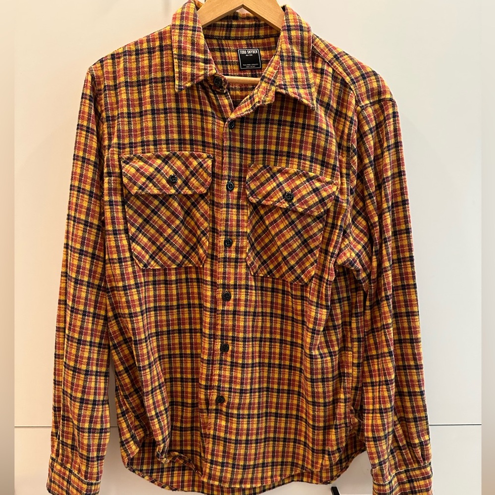 Todd Snyder Yellow and Red Chamois Shirt